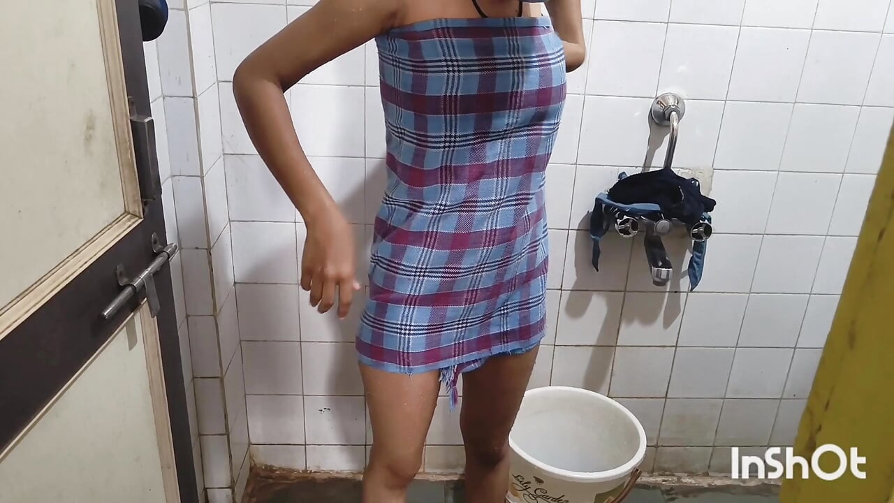 Sexy Shivani taking bath in front of devar.