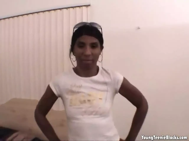 Skinny ebony fingered in POV sex scene