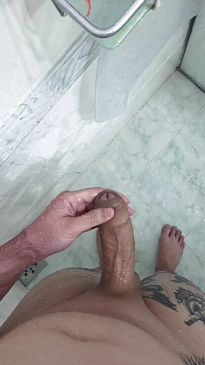 A Horny Young Man Cums in the Shower