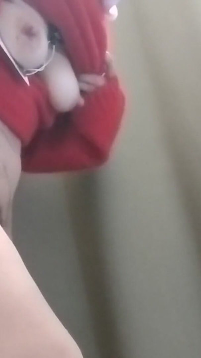 Sexy mom tries on pantyhose. Sexy brunette tries on clothes in fitting room. | Clip 1
