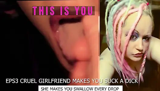 Pacar kejam Eps3 bikin kamu nyepong kontol dan telan juga