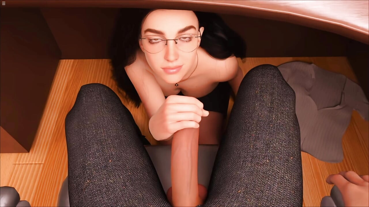 Secretary Girl Jerking Boss Big Cock Under Desk While He Is In Office Meeting