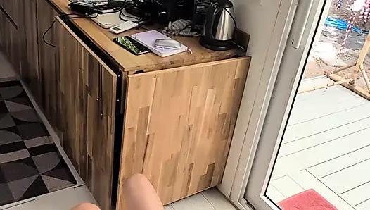 Horny Beautiful Cute Teenage Masturbation Shot from Above with Dildo and Blowjob