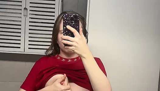 Breasts Lubricated and Massaged