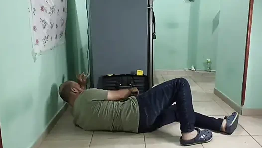 I'll fix your fridge more often because you gave me an amazing blowjob, stepsister. What a great fuck!