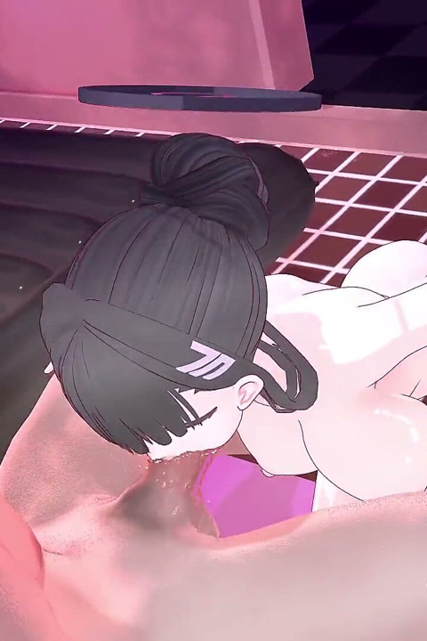 Blue archive - Rios verführerische Soapland-szene mit Sensei - Hentai 3D Animationen