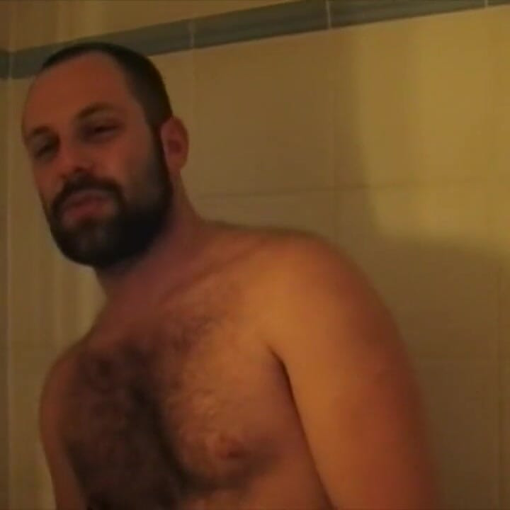 Fucked by sexy bear hairy in the hotel bathroom