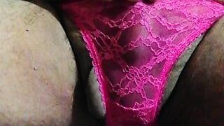 thick dick and pink female panties