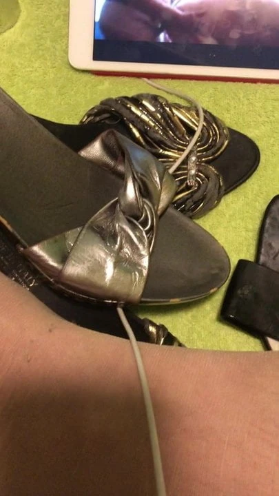Cum shoes and nylon