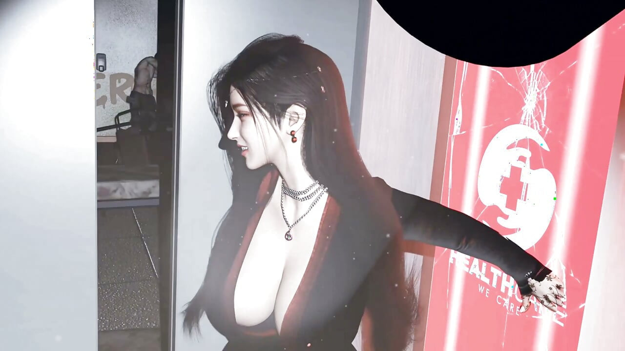 Lovely girl escaping a dangerous zombie hospital with a stranger VAM