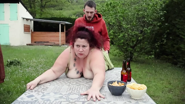 Milf getting caught in her garden