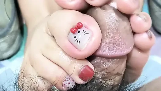 Acoletteyyy's Freshly Bared Feet From Dollshoes Feels So Tickish to His Cock Head That Made Him Cum Hard After Edging