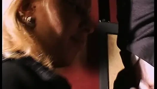 Hot German MILF sucks small dick and fucks herself with dildo