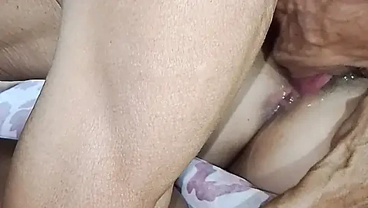 Satisfied so much .she wants more stroke to eat her wet pussy she lives missionary too