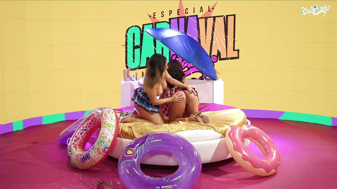 Two Hot Brazilian MILFs Having Sex at a Carnival Party.