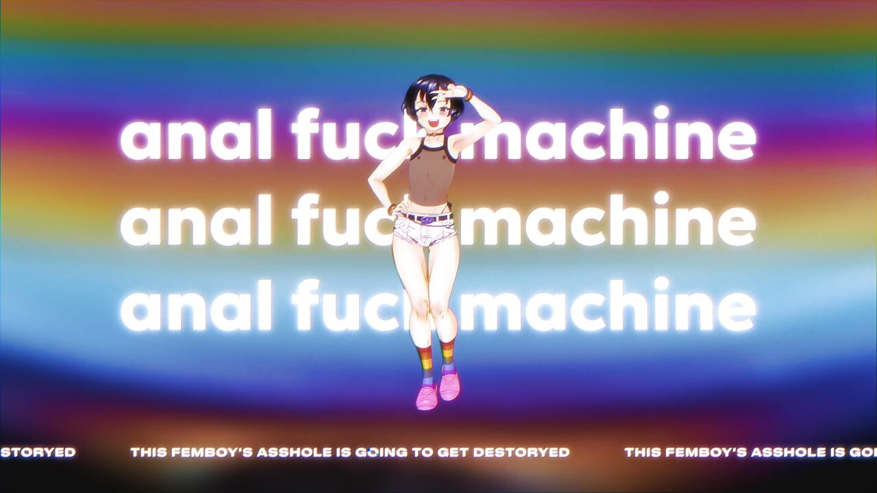 This femboy's ass is getting pounded by a sex machine