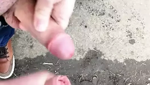 Zusammen abspritzen Outdoor 2 cocks cum