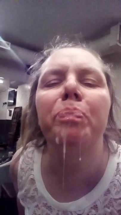 Long haired slut. Sucks. Bbc. And gets. Cum in her mouth
