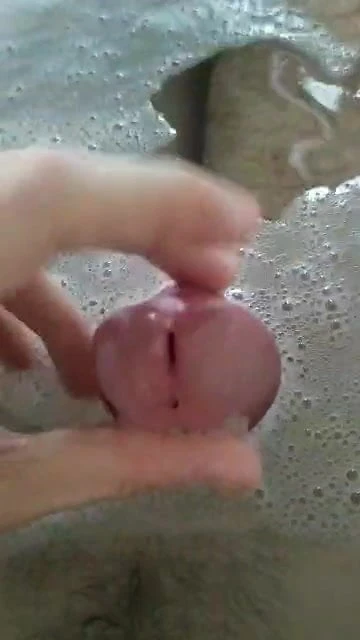 Stuffing my cock with slippery toy eggs (Sounding)