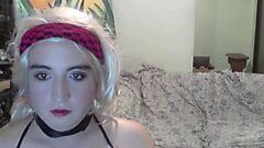 Ruby Stars cute girl, a little bit naughty but heavenly. Shy blonde teen girl first time on webcam kissing a pink dildo.