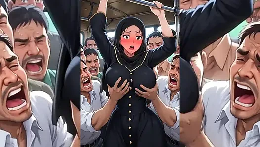 Hijabi Muslim Babes Degraded & Ravaged by Ugly Fat Dirty Old Men – Squeezed, Kissed, Fucked Hard Part 2