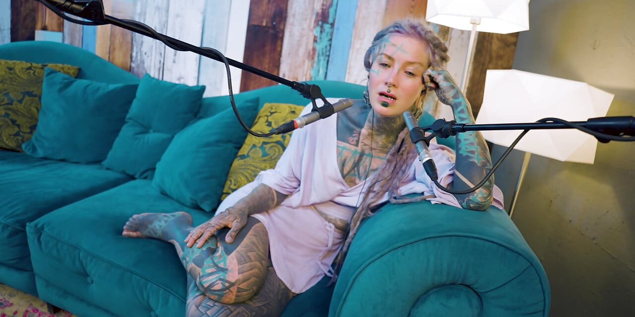 I talk about A - authentic - ASMR - Podcast - Talking - tattoo girl model goth punk dreadlocks