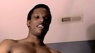 Young black amateur strokes his BBC monster and cums
