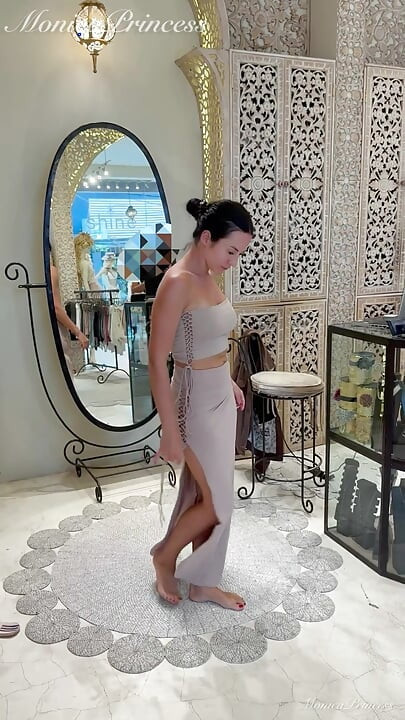 Sexy Balinese Outfits Try on in Boutique