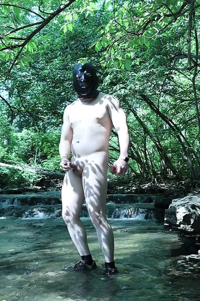 Flexing by the Waterfall, Trying to Sneak a Little Private Moment