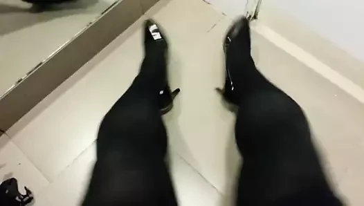 Pump porn video – Black Patent Pumps with Pantyhose Teaser 16