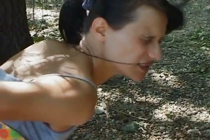 German Slut in Pantyhose Got Her Ass Fucked in the Forest