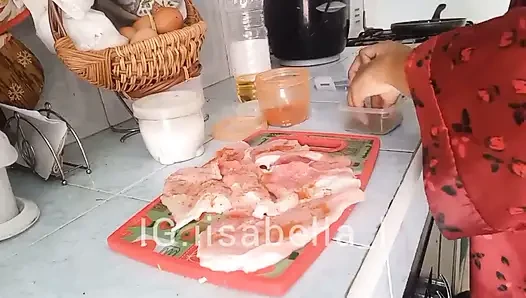 Mukbang und ficken in der küche