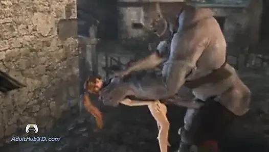 Lubang sempit cewek ini dilebarin sama kontol monster sampai lubangnya menganga lebar