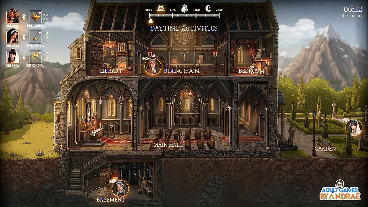 Stepsisters in Sin Gameplay Part 14 - Rebecca Holds the Key Inside Her Pussy