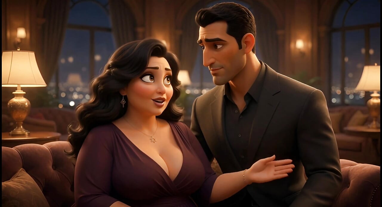 A Muslim man and a Jewish wife, with her cuckold  Christian husband watching her being fucked.
