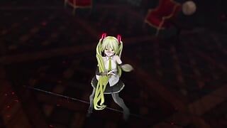 Hatsune Miku desnudarse dance campaña reversible mmd 3d rubia color editar smixix