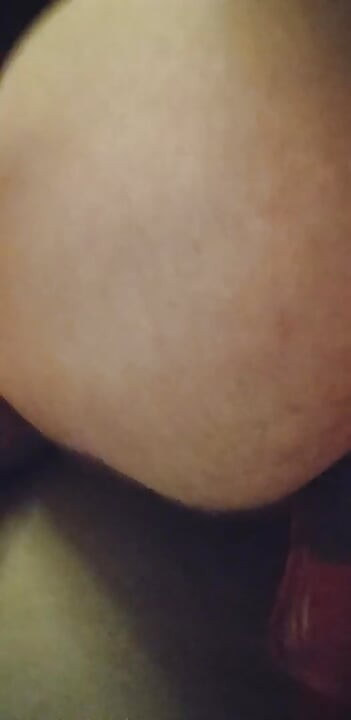 playing with a big dildo in my ass as well