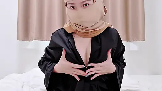 POV: Hijabi Girl Sensual Black Abaya Tease.