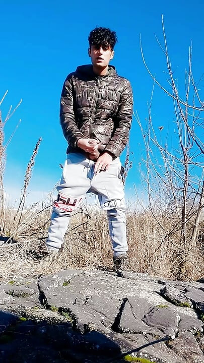 Slow Motion Jerk off Outdoor While Smoking Cigarette