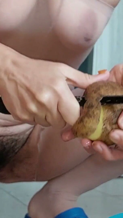 Hairy wife big ass, hairy pussy, big nipples. Sexy amateur wife in the kitchen. | Clip 1