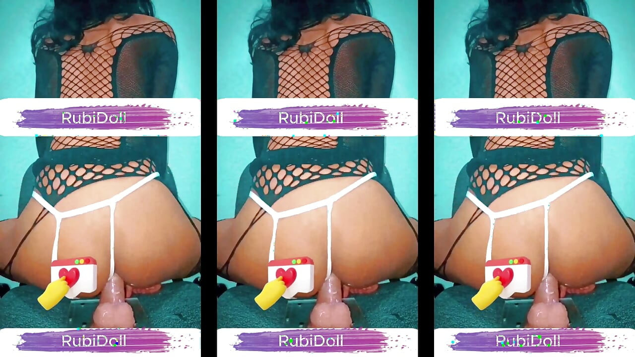 Rubidoll penetrates her small pussy with a BBC dildo