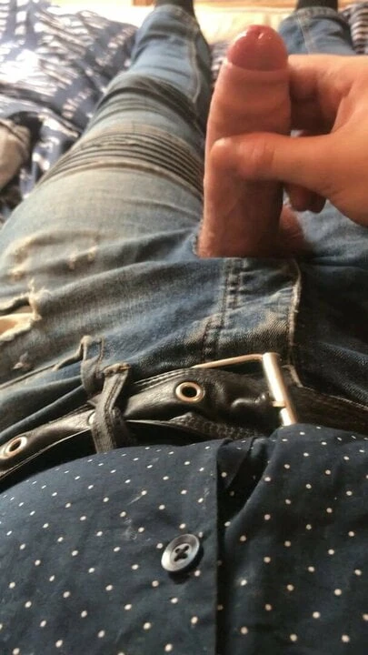 Stroking sexy cock