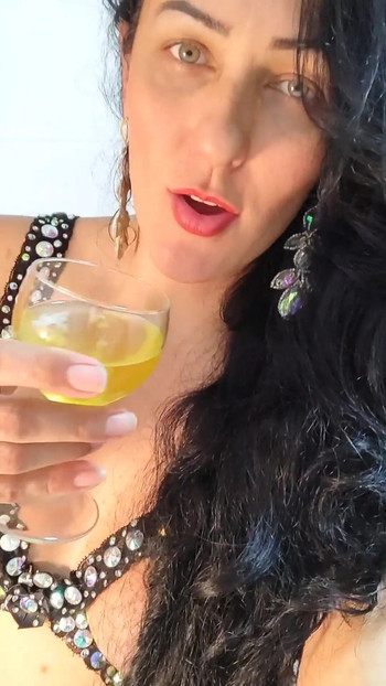 Emotional moment from "Shemale drinks her own urine and sperm!"