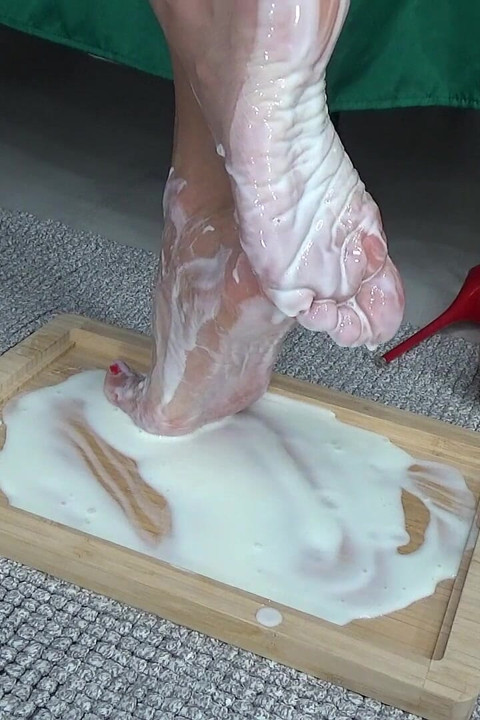 Legs, Yogurt and Red High Heels