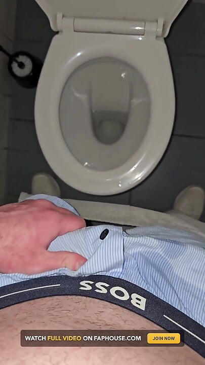 Phantomgentx - Hairy Muscular Hunk Moans Loud and Jerks in Public Toilet