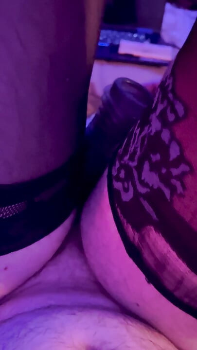 Using my legs to jerk my cock in stockings