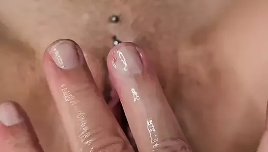 Pierced dick teasing, boobjob, blowjob and 4 fingers in my little pussy