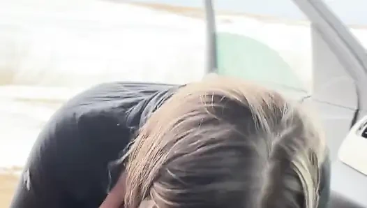 Huge Boobs MILF Caught Fucking Driver Outside