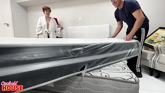 Two Well-endowed Guys Tearing Apart the Pussy of a Horny Nerd Girl