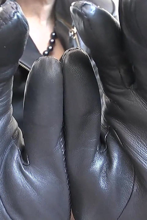 Squeaky Black Leather Gloves on! Sniff Them and JOI - Lady Victoria Valente